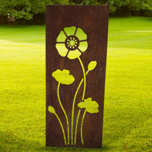 Freestanding Garden Panels | Poppy Forge Poppies Garden Art