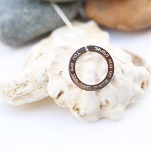 Halo Engraved Silver Necklace
