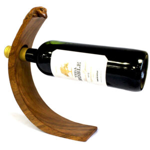 Suar Wood Hand Carved Gecko Wine Holder