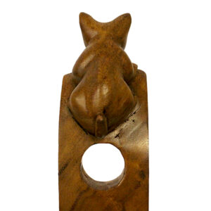 Cat Suar Wood Wine Bottle Holder