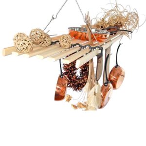 Wooden Hanging Kitchen Shelf | 7 Lath Cast In Style Pan Rack
