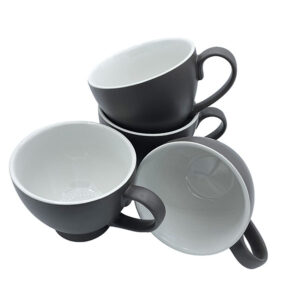 Dark Grey Teacups PLINT Set of 6 Handmade Teacups