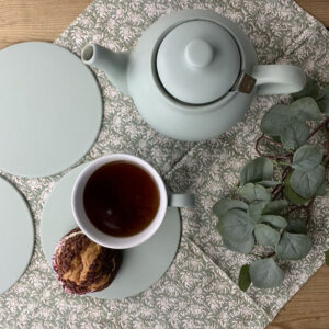 Leaf Green Stoneware PLINT Teapot and Cups