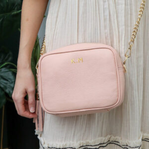 PERSONALISED ELIE BEAUMONT PINK BAG - GOLD CHAIN STRAP