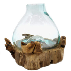 Molten Glass On Wood Light