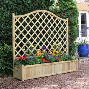 Wooden Zest York Trellis Planter