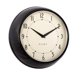 Black Retro Kitchen Clock - Vintage PLINT Wall Clock