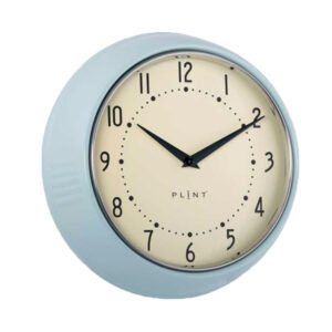 Blue Retro Kitchen Clock - Vintage PLINT Ice Blue Wall Clock