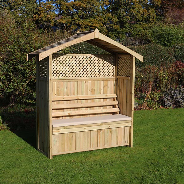 Large Wooden Garden Arbour | Hampshire with Storage Box