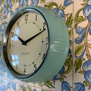 Leaf Green Retro Inspired Kitchen Clock