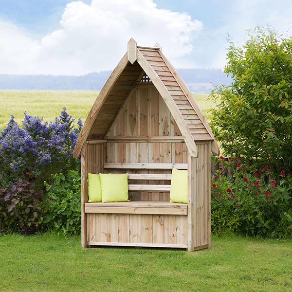 Large Wooden Garden Arbour | Hampshire with Storage Box