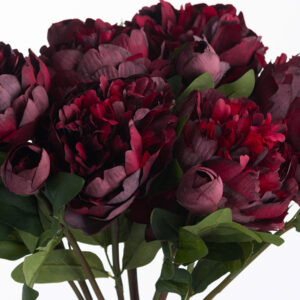 Burgundy Peony Rose Faux Flower Sprays