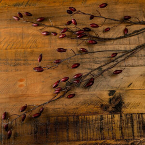 Faux Rosehip Stems - Pair of Intricately Crafted 108cm Tall