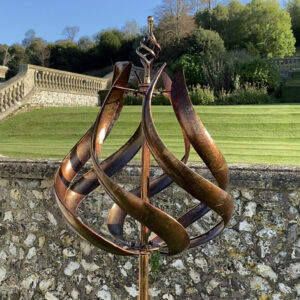 Burnished Gold Wind Spinner Sculpture - Roseland