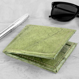 Jungley Mens Leaf Leather Wallet - Green