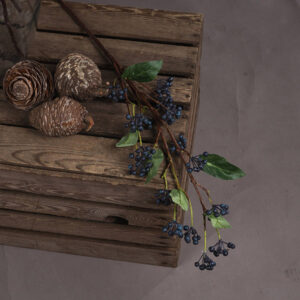 Multi Dark Blue Berries Viburnum Berry Stems - Set of 3
