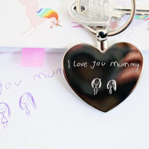 Own Handwriting Heart Keyring - For Mummy