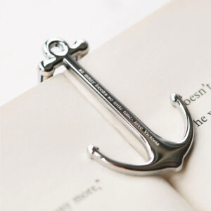 Personalised Book Anchor - Polished Silver Finish