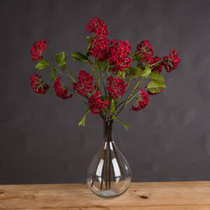 Six Faux Red Autumnal Viburnum Stems on Display