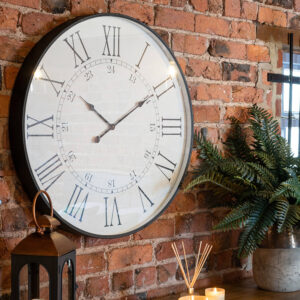 Large Embossed Station Clock | Roman Numerals & 24 Clock