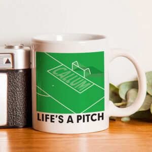 Life is a Pitch Funny Football Personalised Mug