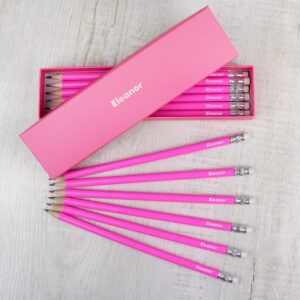 Personalised Gift Boxed Pink Pencils
