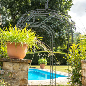 Fleur de Lys Umber Grey Garden Tunnel by Ascalon