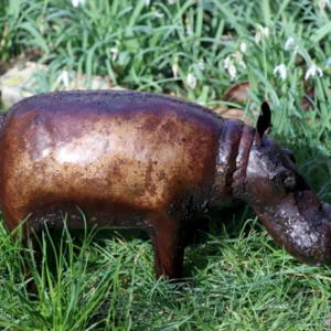 Faraway Finds Small Hippo Garden Sculpture