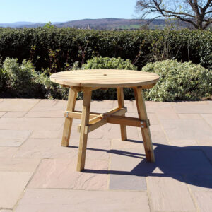 Round Wooden Outdoor Table | Contemporary Freya Design