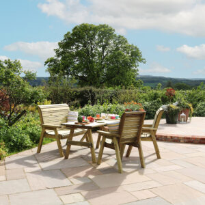 Four Seater Wooden Garden Dining Set | Contemporary