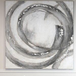 Silver Grey Abstract Canvas | Galaxy Large Hand Painted Art