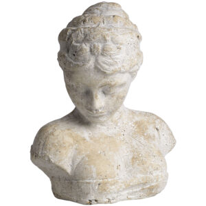 Womans Head Sculpture in Distressed Stone