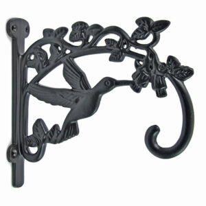 Cast Iron Hanging Basket Brackets -Two Hummingbird Brackets