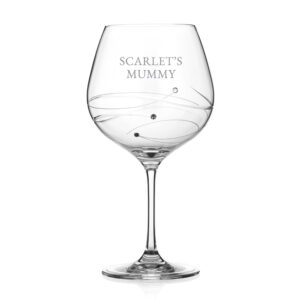 Diamante Swarovski Spiral Gin Glass Personalised