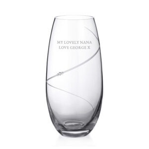Engraved Diamante Barrel Vase - Swarovski® Crystals