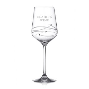 Engraved Diamante Spiral Wine Glass - Swarovski® Crystals