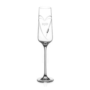 Personalised Diamante Flute - Swarovski® Hearts Design