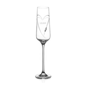 Personalised Diamante Flute - Swarovski® Hearts Fizz Design