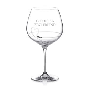 Personalised Diamante Petit Heart Gin Goblet