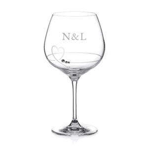 Gin Goblet Personalised | Diamante Swarovski Petit Heart