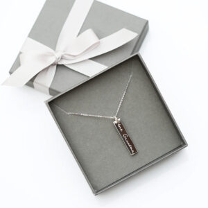 Silver Bar Necklace Handwriting - Beautifully Personal Gift