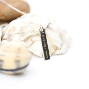 Sterling Silver Bar Necklace Engraved