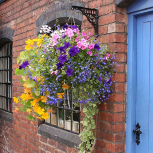 Traditional Hanging Basket Brackets - Solid Cast Iron Black Finish