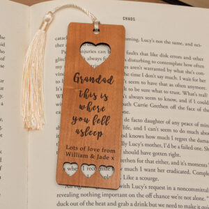 You Fell Asleep Bookmark | Engraved Wooden Tasselled Gift