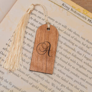 Wooden Initial Bookmark Engraved & Tassled Gift