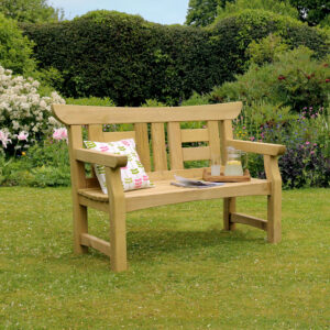 Contemporary Wooden Bench | Two Seater Cherry Blossom