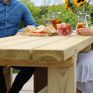 Sturdy Strong Wooden Garden Table - Rebecca