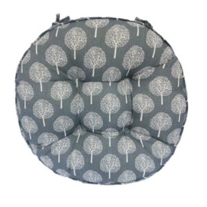 Blue Linen Round Seat Pads XL | 45cm Diameter & 8cm Deep