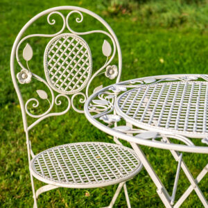Chloe Distressed Cream Bistro Set