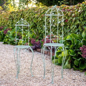 Set of Two Bird Cage Planters - Woodland Green